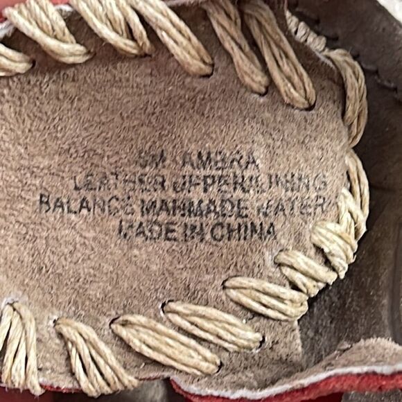 Anthropologie Apepazza Amera Red Leather Bling Sz 6 - Picture 6 of 7